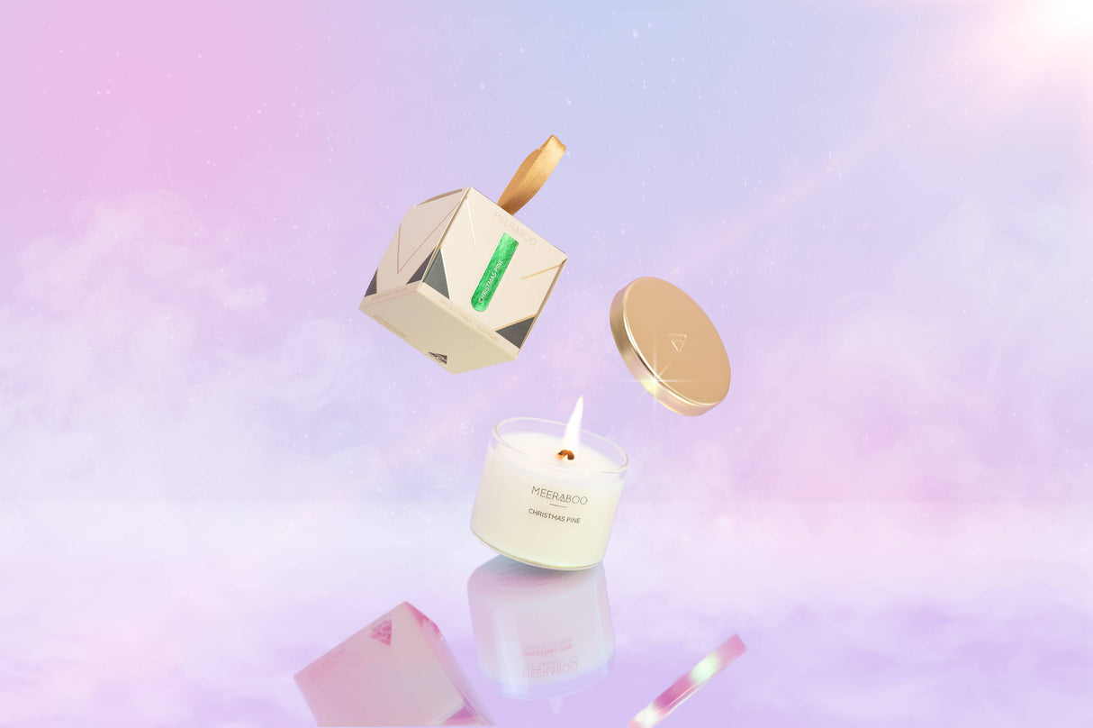 Meeraboo Christmas Bauble Mini Gold Lid Soy Candle