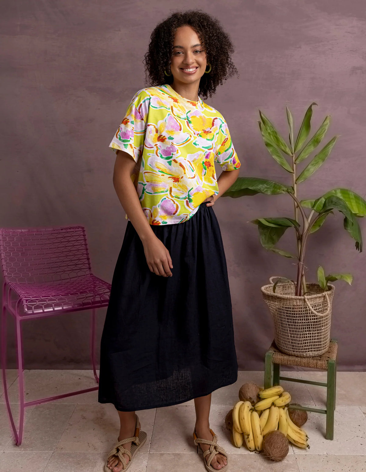 Elm Ladies Flair Shirred Skirt