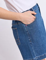 Elm Ladies Birdie Denim Short Mid Blue Wash