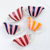 Noss and Co - Ceramic Gravy Jug | Pink & Orange Stripe