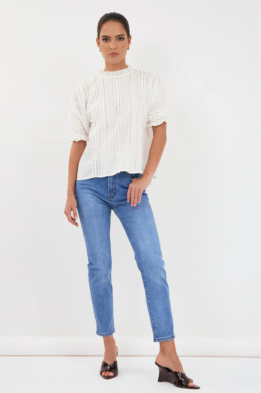 Adorne Ladies Bambi Boho Cotton Top - White