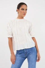 Adorne Ladies Bambi Boho Cotton Top - White