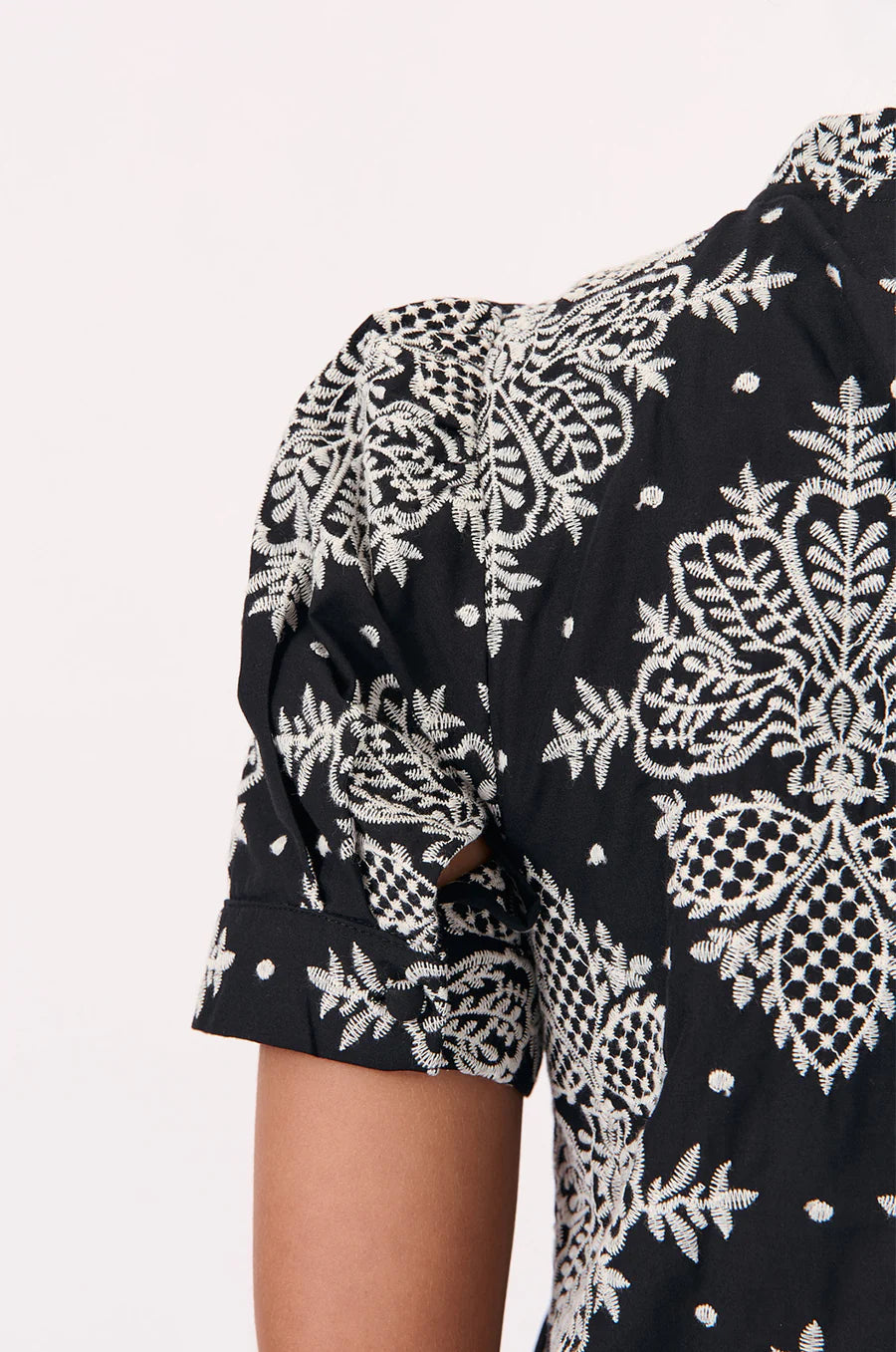 Adorne Ladies Pearl Pintuck Embroidered Top