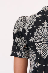 Adorne Ladies Pearl Pintuck Embroidered Top