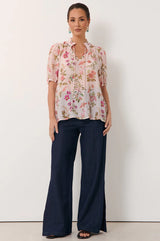 Adorne Ladies Sandra Short Sleeve Top