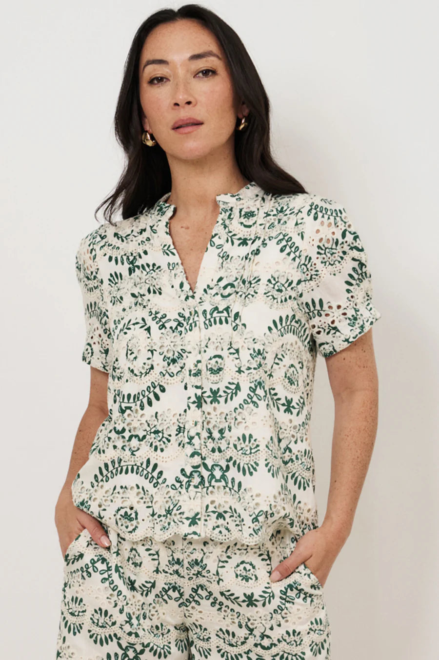 Adorne Ladies Khloe Embroidered Top