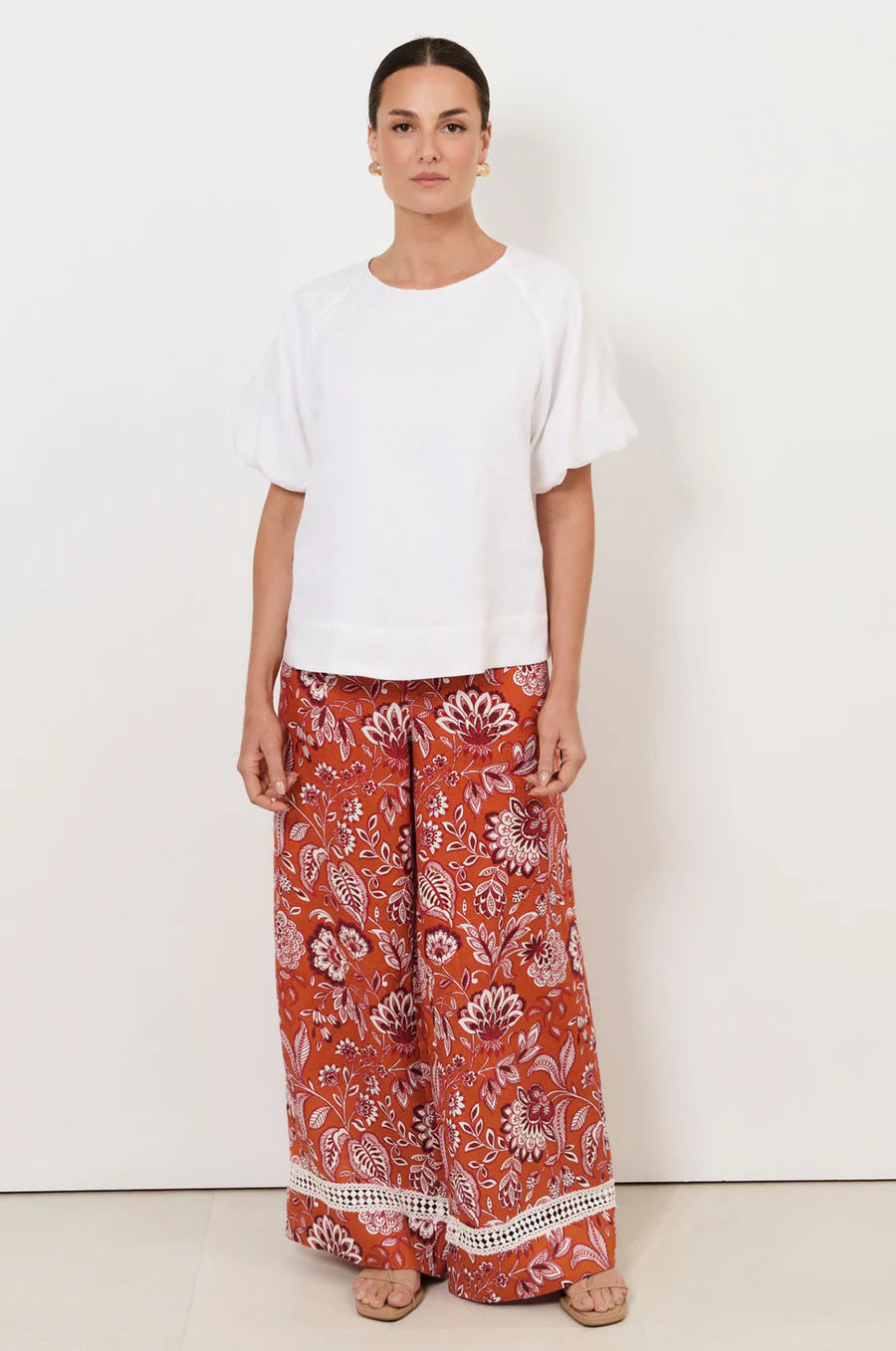 Adorne Ladies Santori Short Sleeve Top -White
