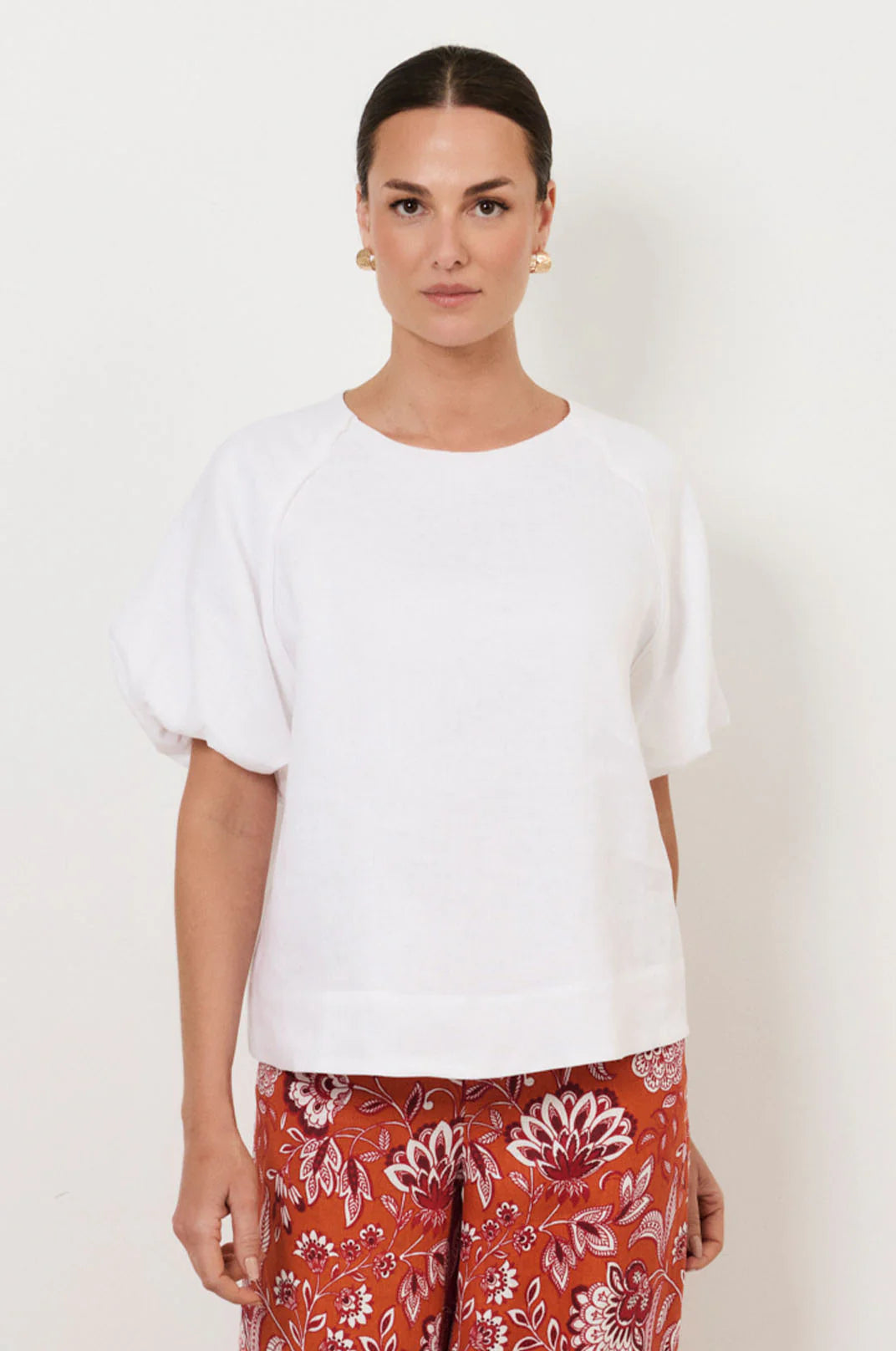 Adorne Ladies Santori Short Sleeve Top -White