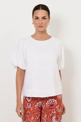 Adorne Ladies Santori Short Sleeve Top -White