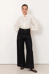 Adorne Juno Trim Detail Long Sleeved Top