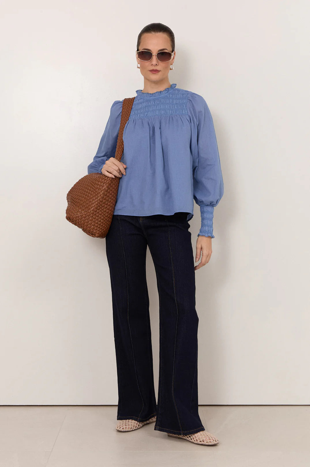 Adorne Valentina Shirred Top