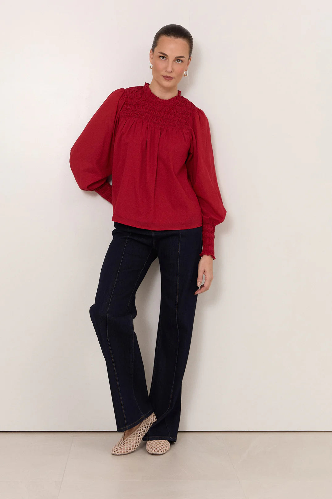 Adorne Valentina Shirred Top