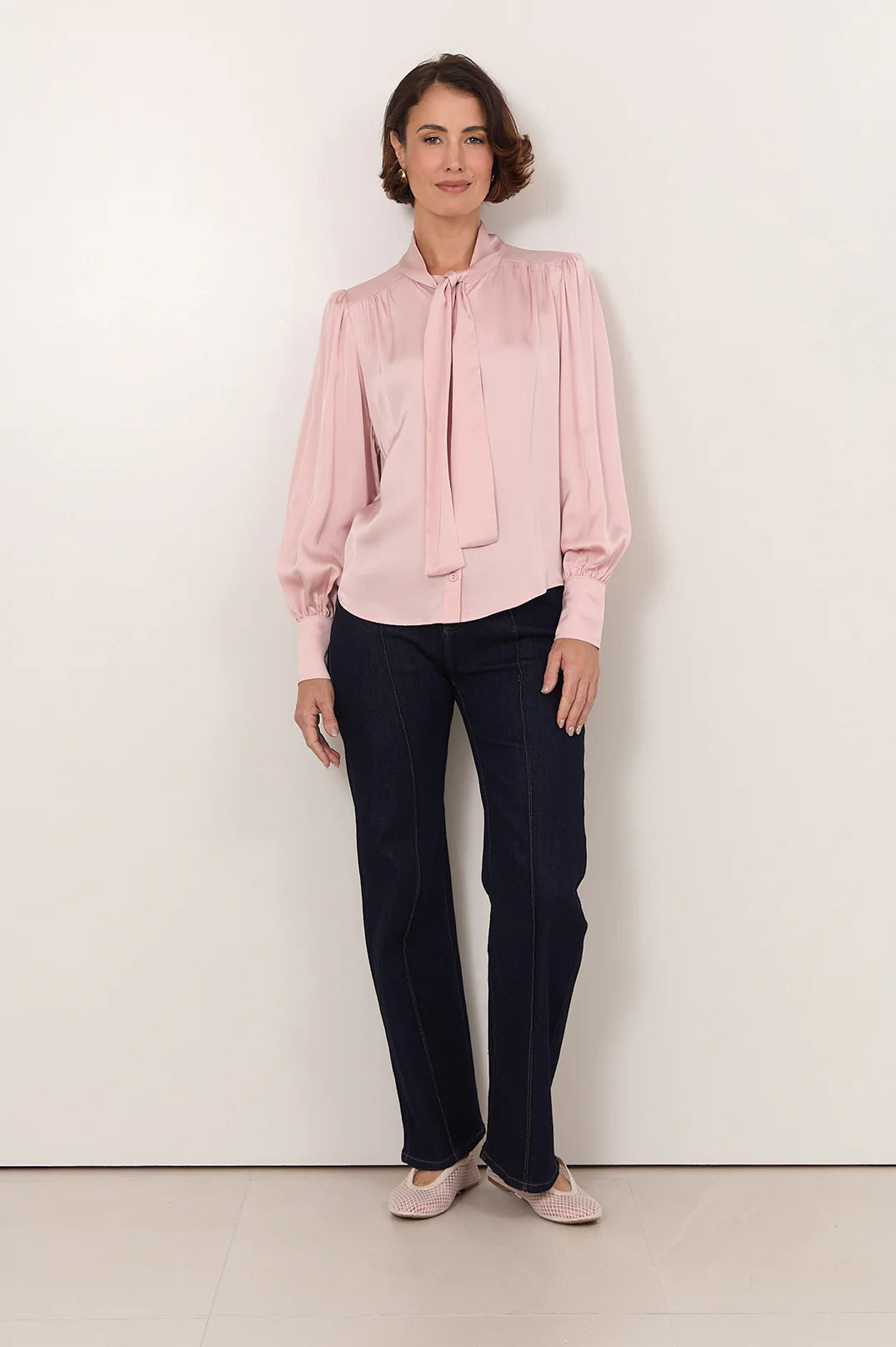 Adorne Ladies Melody Tie Neck Shirt