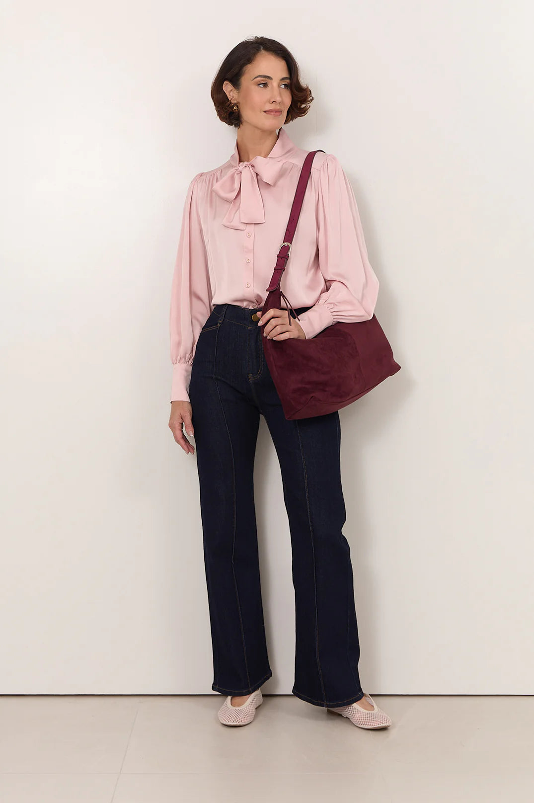 Adorne Ladies Melody Tie Neck Shirt