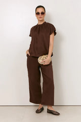 Adorne Lyndon Linen Cropped Pant