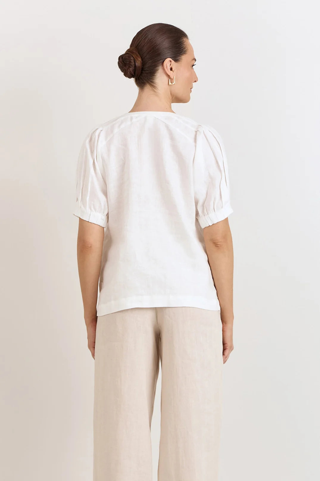 Adorne Ladies Harrie Pleated Linen Top