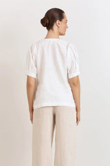 Adorne Ladies Harrie Pleated Linen Top