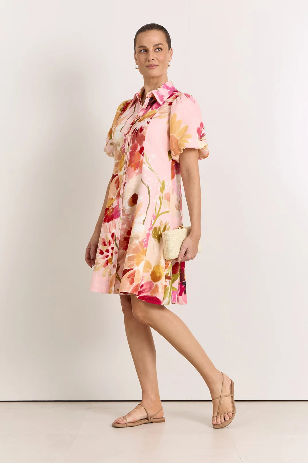Adorne Ladies Amalie Linen Short Dress