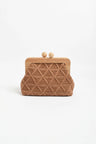 Adorne Ladies Tara Diamond Weave Timber Clutch