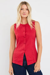 Flo & Frankie Ladies Aloft Red Fitted Long Vest