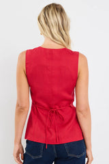 Flo & Frankie Ladies Aloft Red Fitted Long Vest