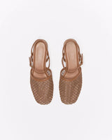 Walnut Ladies Annie Leather Flat
