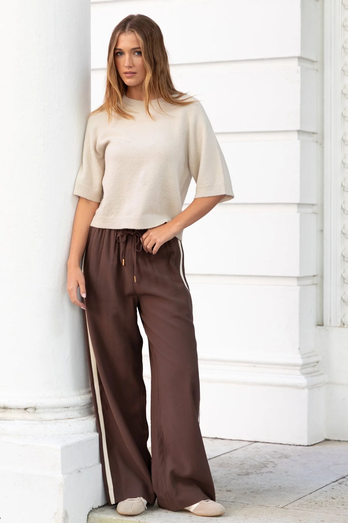 Stories Be Told Townie Stripe Side Tape Wide Leg Pants