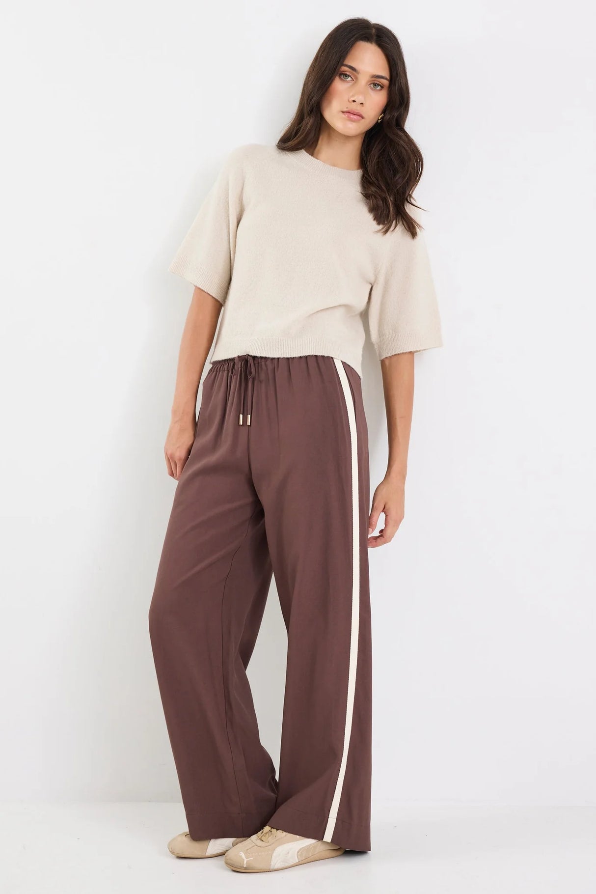 Stories Be Told Townie Stripe Side Tape Wide Leg Pants