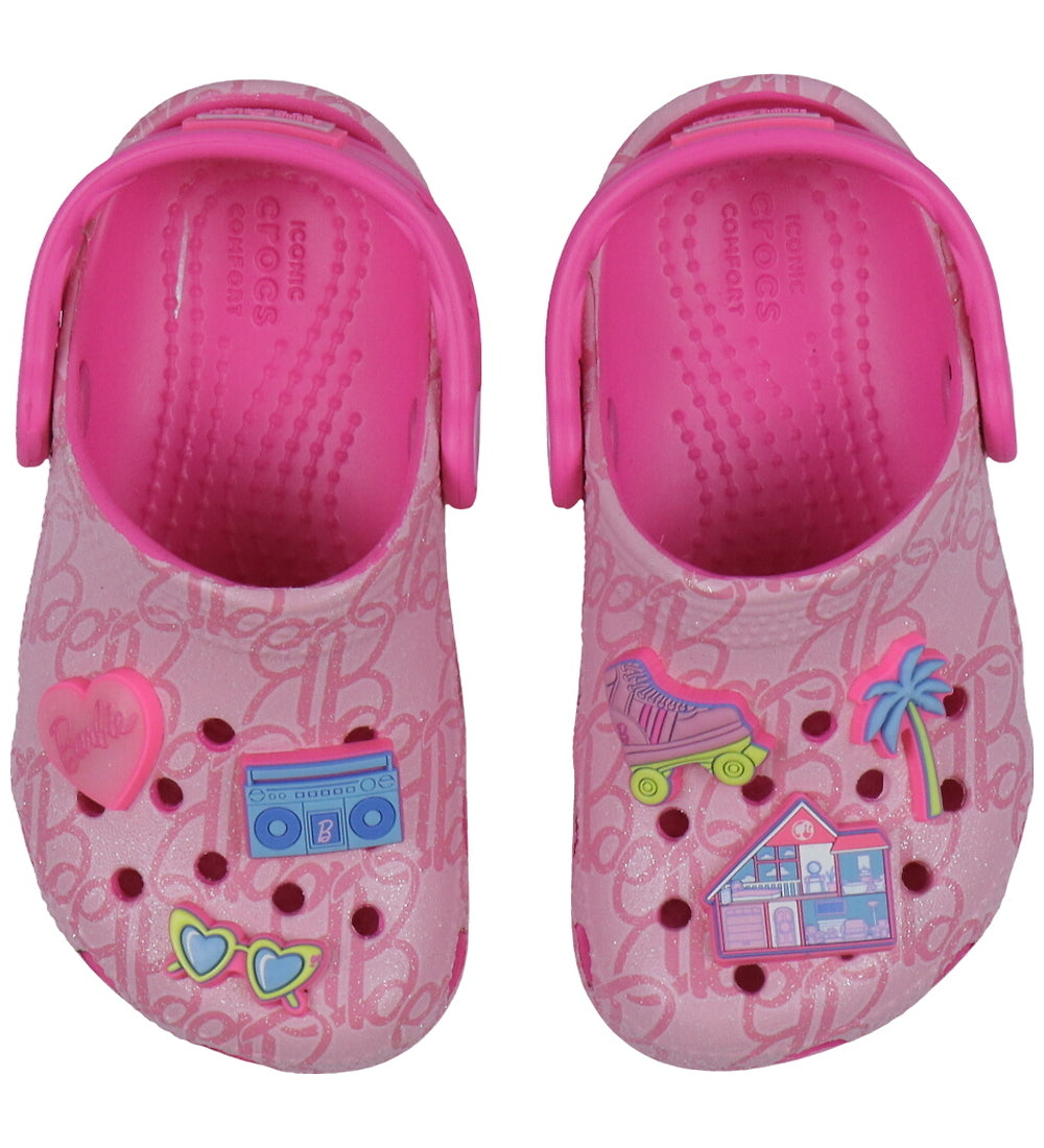 Crocs Classic Mattel Pink Barbie Toddler Clog