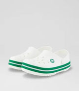 Crocs Toddler & Kids Crocband Clog - White With Green Band