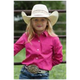 Cruel Girl Girls' Long Sleeve Western Button Up Shirt in Pink - CTW3120003