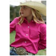 Cruel Girl Girls' Long Sleeve Western Button Up Shirt in Pink - CTW3120003
