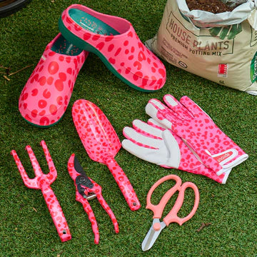 Annabel Trends Garden Tool Set - Cheetah Spot Pink
