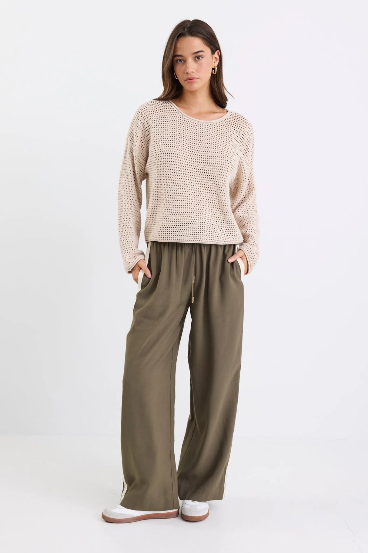 Stories Be Told Townie Stripe Side Tape Wide Leg Pants