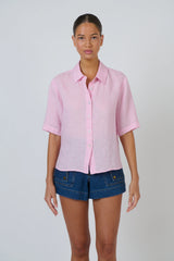 Enveloppe Ladies Short Sleeve Linen Shirt - Bon Bon