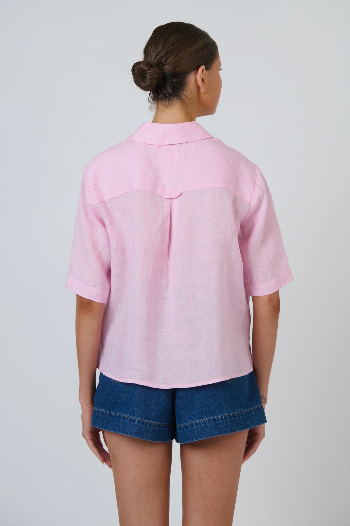 Enveloppe Ladies Short Sleeve Linen Shirt - Bon Bon
