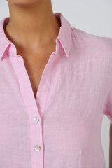 Enveloppe Linen Shirt Dress in Julienne Bon Bon