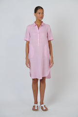 Enveloppe Linen Shirt Dress in Julienne Bon Bon