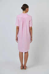 Enveloppe Linen Shirt Dress in Julienne Bon Bon