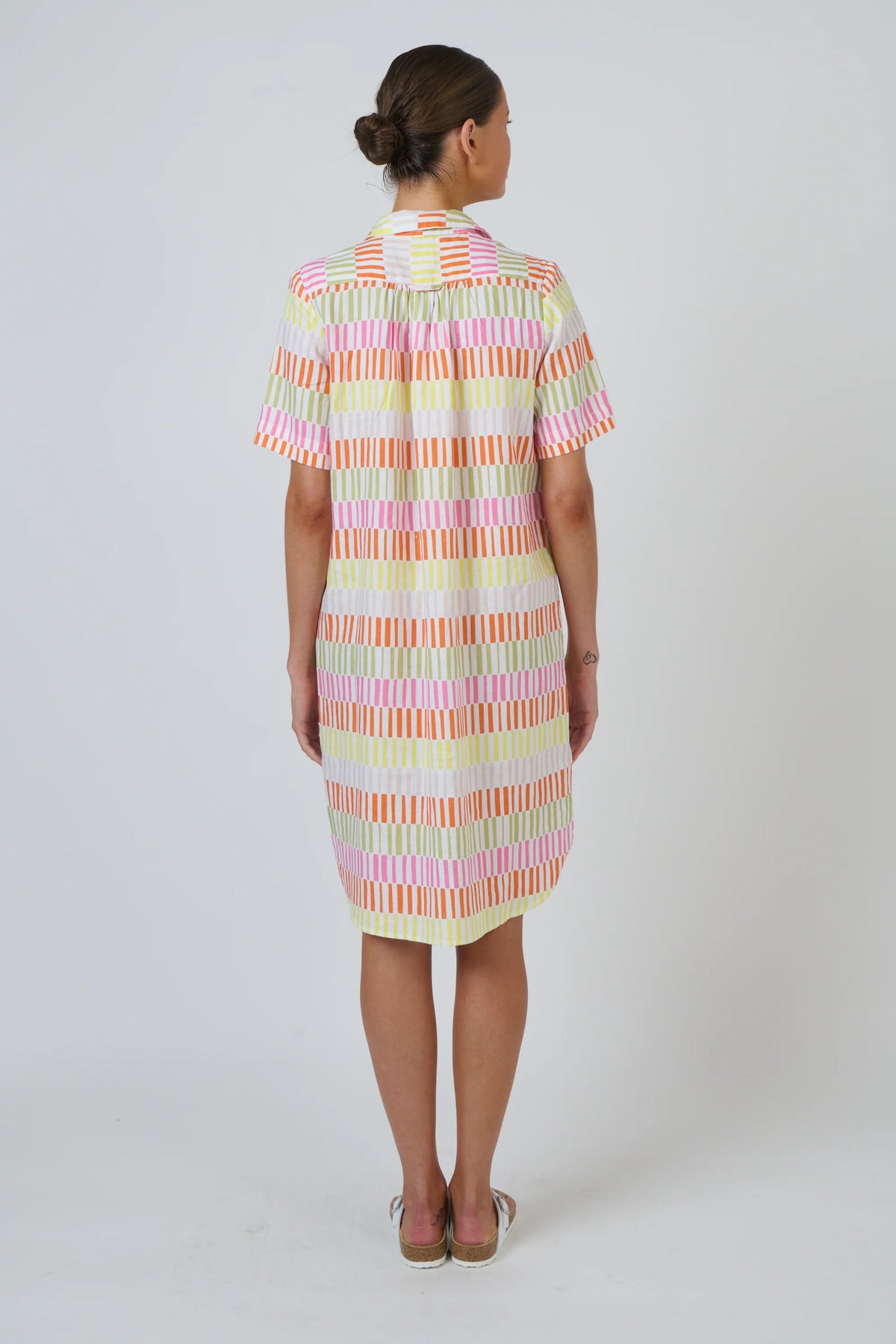 Enveloppe Linen Shirt Dress in Julienne Print