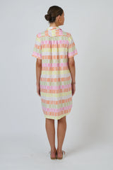 Enveloppe Linen Shirt Dress in Julienne Print