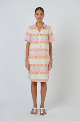 Enveloppe Linen Shirt Dress in Julienne Print