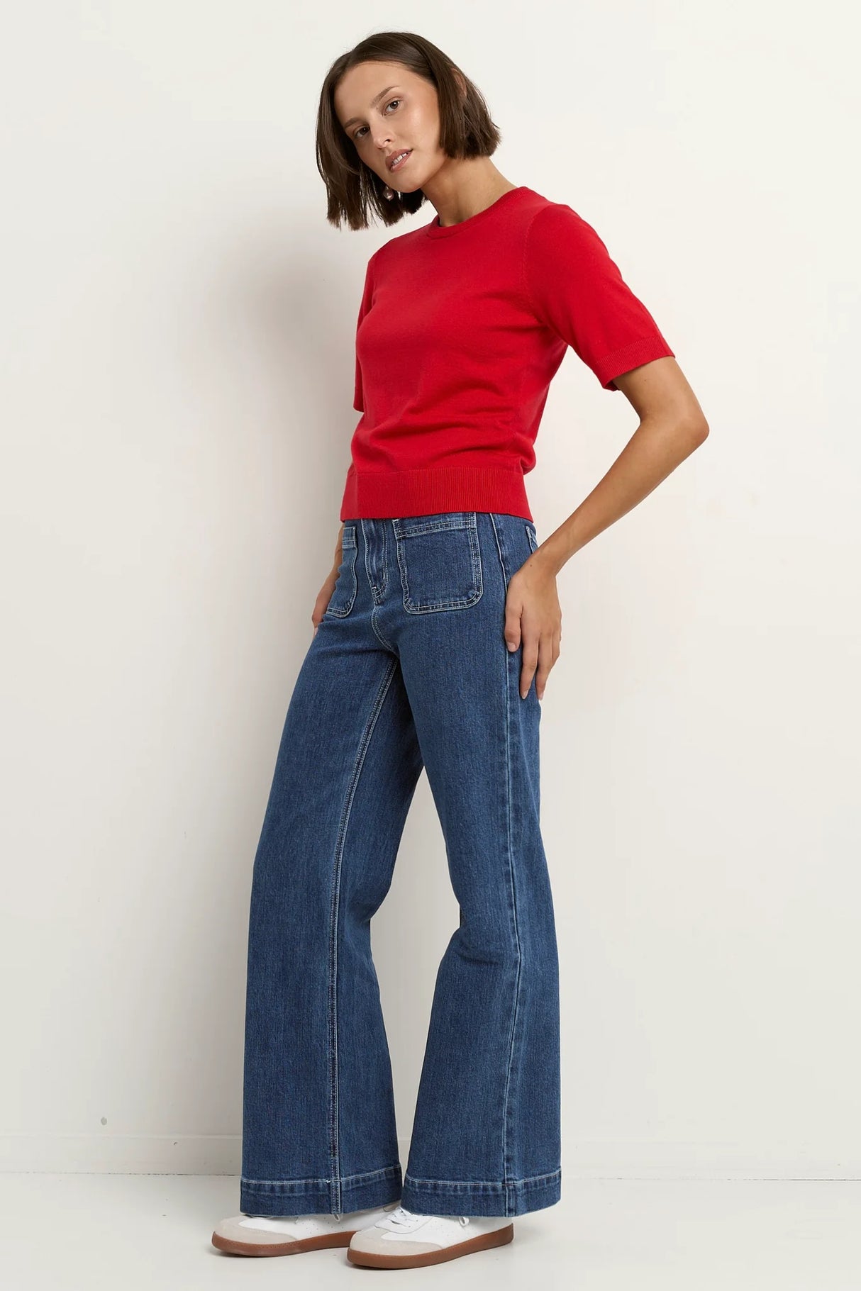 Flo & Frankie Ladies Edition Red Crewneck Knit Tee