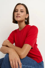 Flo & Frankie Ladies Edition Red Crewneck Knit Tee