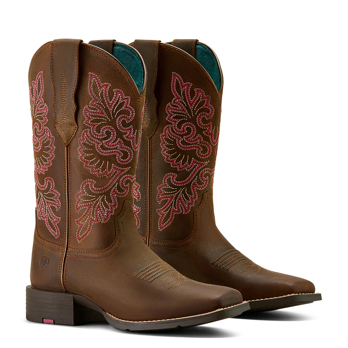 Ariat Ladies Round Up Wide Square Toe Stretchfit Western Boot