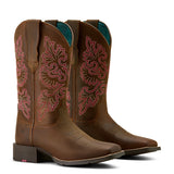 Ariat Ladies Round Up Wide Square Toe Stretchfit Western Boot