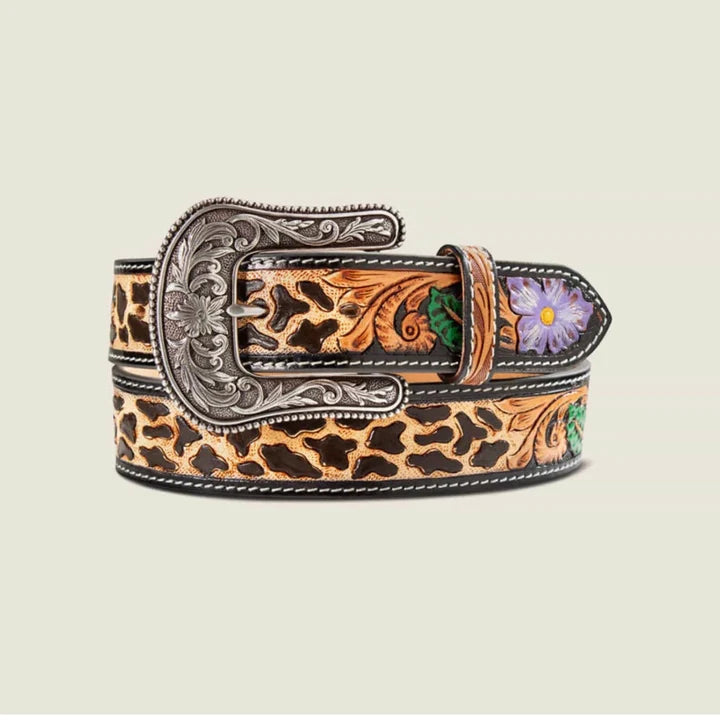 Ariat Ladies Cheetah Print Flower Belt