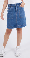 Atlas Denim Skirt in 2 shades of Blue