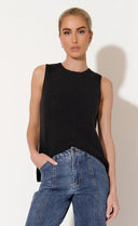 Adorne Ladies Laurel Cotton Knit Sleeveless Top in 2 Colours