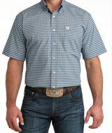 Cinch Mens Short Sleeved Shirt MTW1111503 BLU